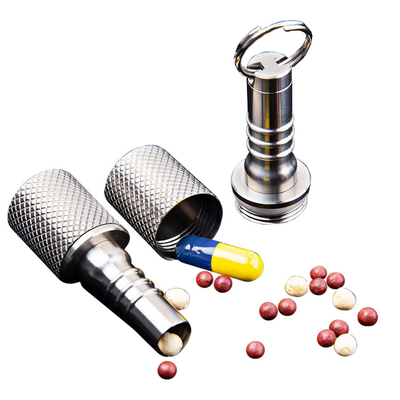 Cnc Airtight Aluminum Pill Case 22*52 Jar Waterproof Bottle